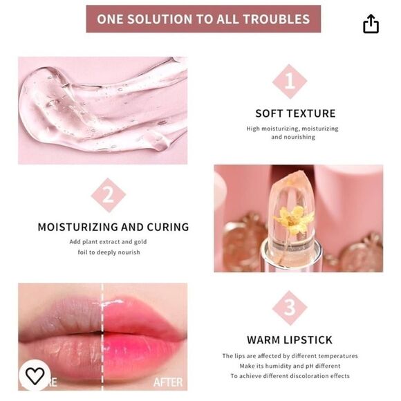 Bloom and Glow Color Changing Lip Jelly Gold Foil Flowers - Picture 6 of 9
